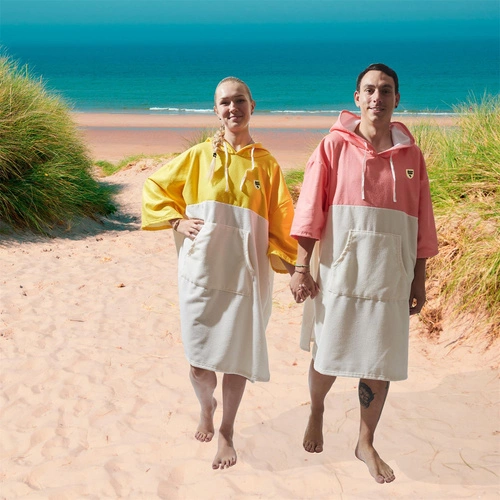 Ponczo Ainsa ręcznikowe różowe