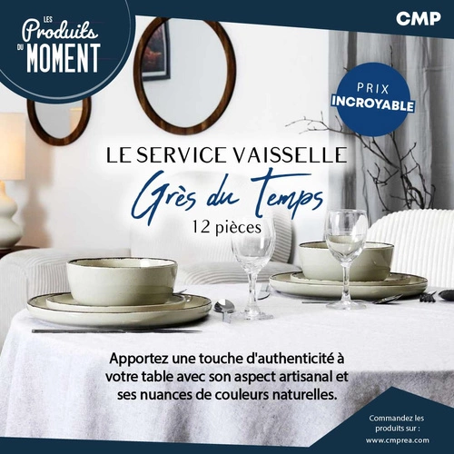 Zestaw obiadowy Temp beżowy na 4 osoby ceramiczny nowoczesny do jadalni