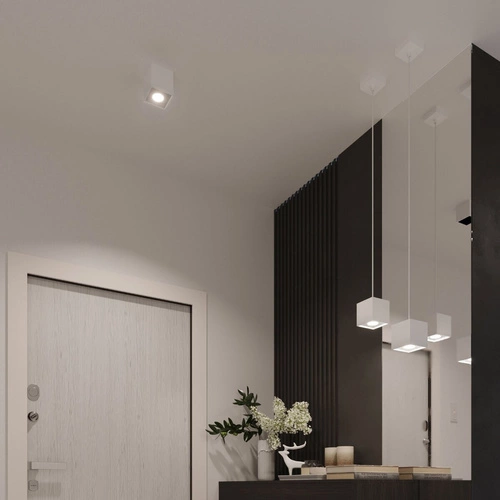 Kinkiet ścienny Quad biały nowoczesny aluminiowy do salonu i sypialni Sollux Lighting