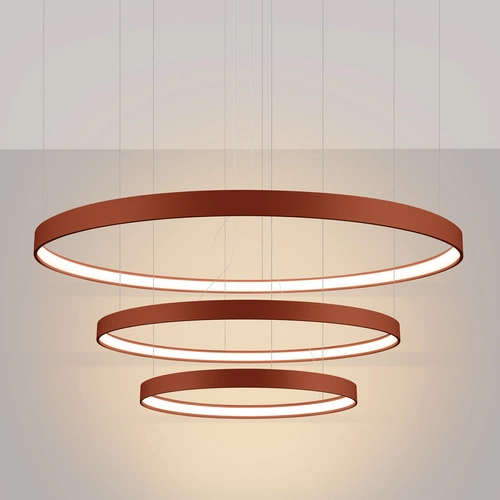 Żyrandol LED RIO 3 nowoczesny czerwony regulowany do salonu i jadalni 110 cm