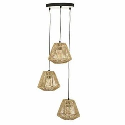 Lampa wisząca Jily rattanowa potrójna do salonu i jadalni naturalna boho 3-punktowa