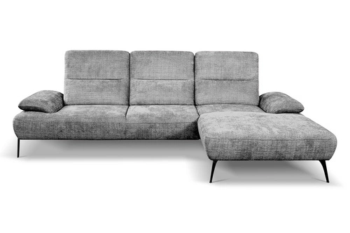 Narożnik Rasmus szary prawy nowoczesny z regulacją oparcia do salonu Intesi