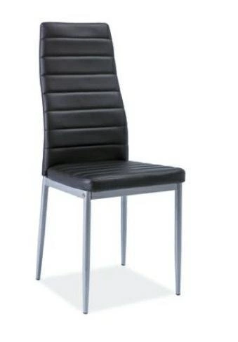 Krzesło Luisa - aluminium/czarny PU