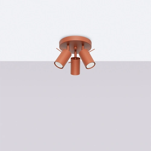 Plafon sufitowy RING 3P nowoczesny czerwony z ruchomym kloszem do salonu i sypialni