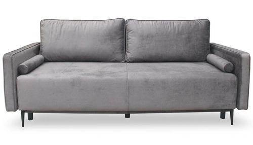 Sofa rozkładana Arosa z funkcją spania do salonu, 2-osobowa, aksamitna szara ciemna Intesi