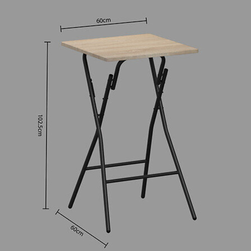 Stół barowy składany 2-osobowy industrialny 60x60 cm do kuchni naturalny blat 5five