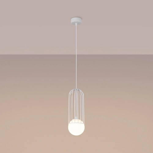 Lampa wisząca BRINA biała nowoczesna do salonu i jadalni stalowa rozproszone światło