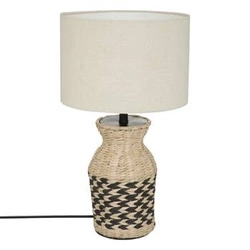 Lampka nocna boho Jacinthe Atmosphera z abażurem z naturalnych materiałów do sypialni i salonu