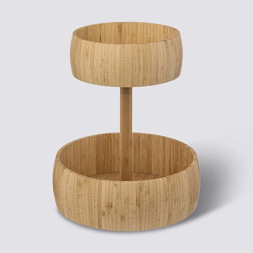 Podwójny kosz na owoce bambusowy