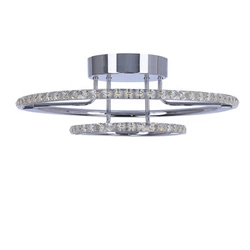 Plafon LED okrągły Adel 40 chrom nowoczesny do salonu i jadalni CANDELLUX LIGHTING