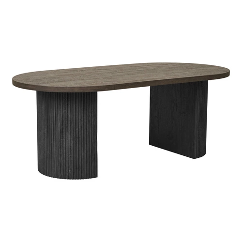 Stolik kawowy owalny drewniany Boavista Intesi skandynawski do salonu 120x60 cm brązowy