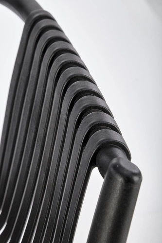 Krzesło ogrodowe Nathan czarne Intesi z tworzywa sztucznego, nowoczesne, łatwe czyszczenie, sztaplowane