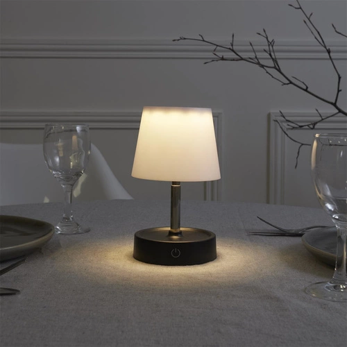 Lampka nocna do sypialni Lumio Intesi bezprzewodowa dotykowa z regulacją wysokości minimalistyczna