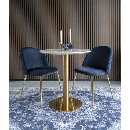 Stół Bolzano marmurowy/ złoty OUTLET