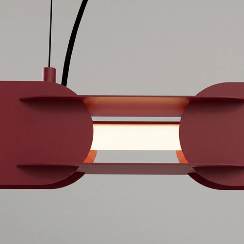 Lampa wisząca CHAIN 158 LED burgund nad wyspę nowoczesna
