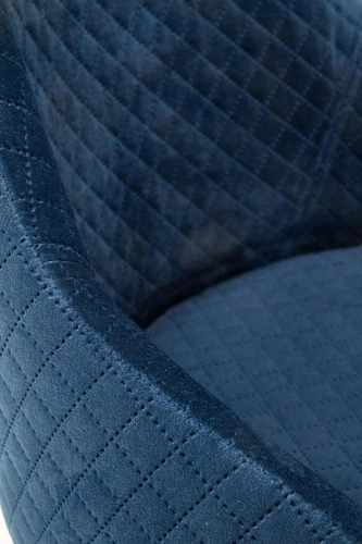 Krzesło tapicerowane welur Albe granatowe z podłokietnikami do jadalni Intesi