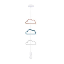 Lampa wisząca Single ccc 1x20W E27 iq kids biały+niebieski+różowy