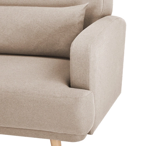 Sofa rozkładana Jack beżowa 3 osobowa z funkcją spania do salonu welurowa Atmosphera