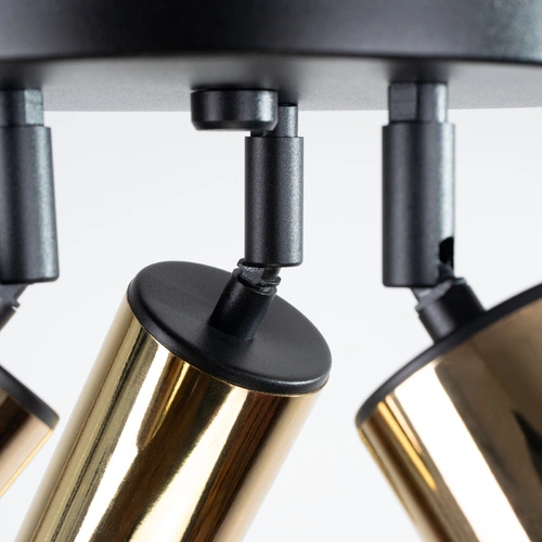 Plafon sufitowy WINX 3P czarny złoty nowoczesny do salonu i sypialni Sollux Lighting