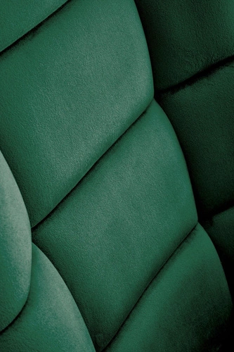 Fotel bujany Topar welurowy do salonu nowoczesny skandynawski ciemnozielony Intesi