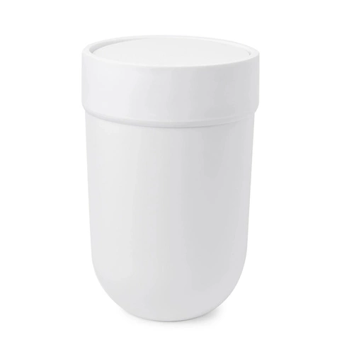 Kosz na śmieci do łazienki Umbra Touch biały nowoczesny z pokrywą 6l