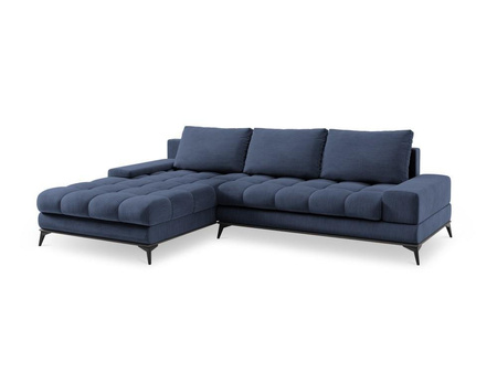 Narożnik z funkcją spania Deneb Blue Structured Fabric lewostronny