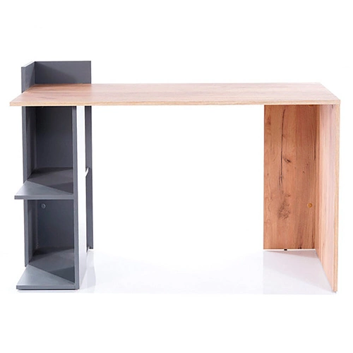 Biurko do pracy Garos nowoczesne skandynawskie z półkami 122 cm dąb wotan/antracyt Intesi