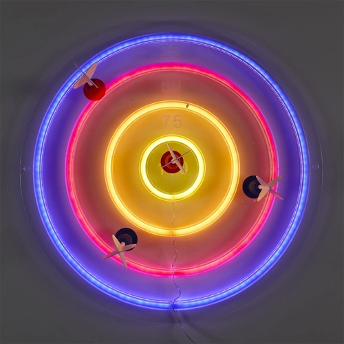 Lampka Tarcza z lotkami  LED kolorowa