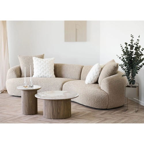 Stolik kawowy Athens okrągły ceramiczny biały 80 cm nowoczesny do salonu