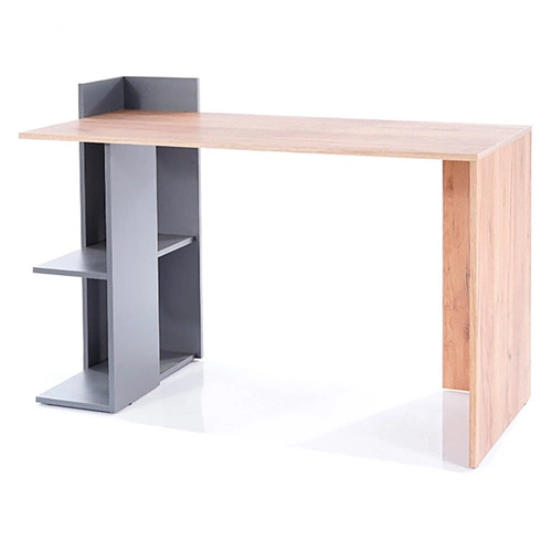 Biurko do pracy Garos nowoczesne skandynawskie z półkami 122 cm dąb wotan/antracyt Intesi