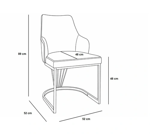 Krzesło Shively Intesi welurowe beżowe ze złotymi nogami do jadalni