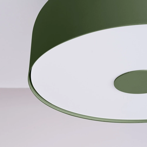 Plafon sufitowy OMIQ okrągły zielony oliwkowy nowoczesny do salonu i sypialni SOLLUX