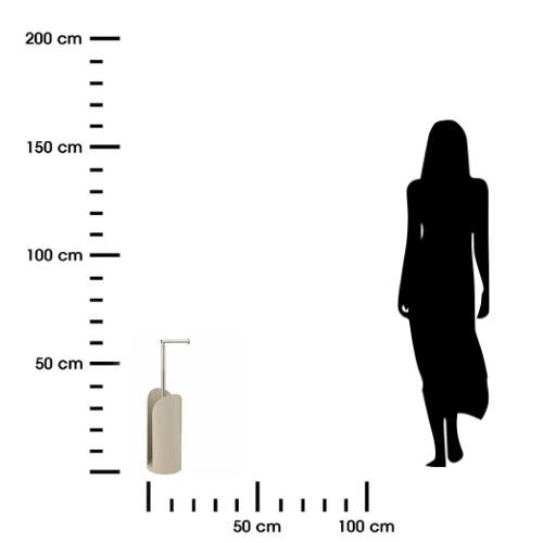 Stojak na papier toaletowy beżowy metalowy Kho 5five simply smart do łazienki na zapasowe rolki