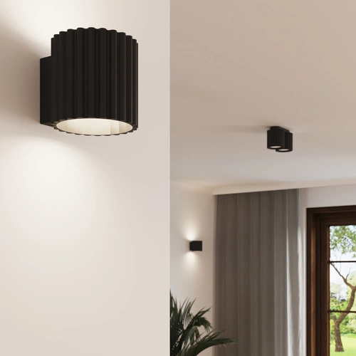 Kinkiet ścienny AURA czarny minimalistyczny aluminiowy do salonu i przedpokoju