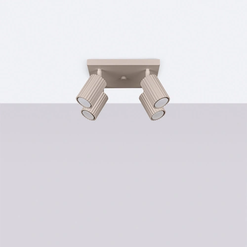 Plafon nowoczesny KARBON 4 taupe beżowy do salonu i kuchni, regulowany, aluminium 25 cm