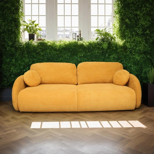 Sofa rozkładana Andi z funkcją spania i pojemnikiem grafitowa do salonu 3-osobowa