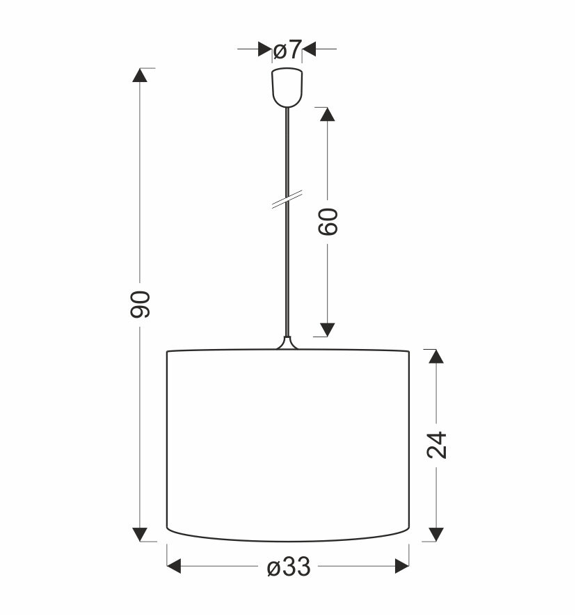 Lampa wisząca Arabesca czarny 33x33x24 1x60W E27 abażur brązowy