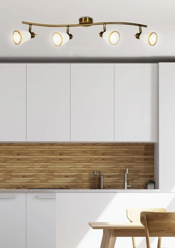 Lampa sufitowa Regent nowoczesna regulowana biała złota do salonu i jadalni 81 cm