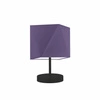 Lampka nocna do sypialni PASADENA nowoczesna fioletowa z abażurem na czarnym stelażu