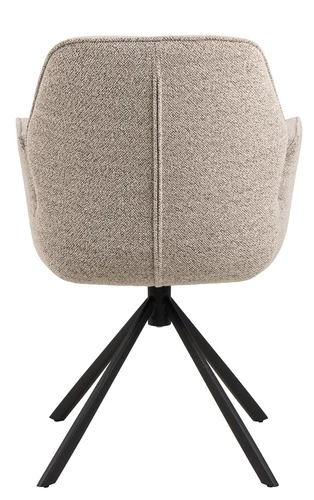 Aura krzesło tapicerowane obrotowe z podłokietnikami beżowe nowoczesne do jadalni i salonu