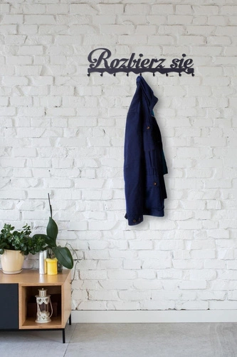 Wieszak ścienny do przedpokoju Rozbierz się Intesi czarny metalowy industrialny 60 cm