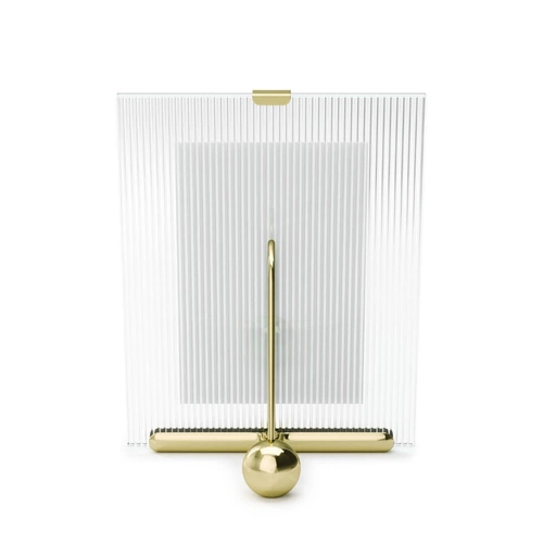 Ramka na zdjęcia 10x15 Umbra Flute złota nowoczesna stojąca szkło glamour na biurko