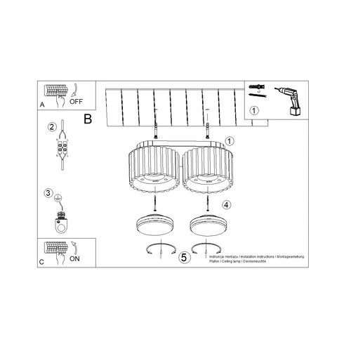 Plafon sufitowy nowoczesny AURA 2 beżowy do salonu i kuchni aluminium GX53
