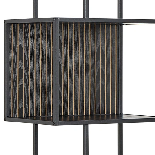 Regał metalowy Seaford II loftowy czarny na książki 77 cm Actona