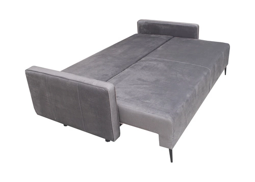 Sofa rozkładana Arosa z funkcją spania do salonu, 2-osobowa, aksamitna szara ciemna Intesi