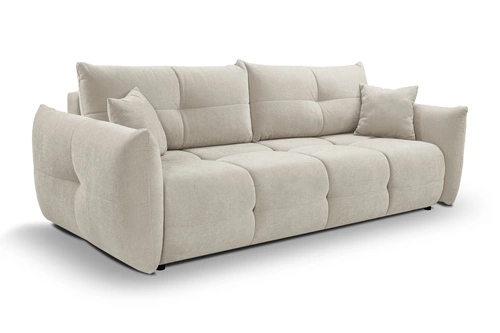 Sofa rozkładana Bode 3 osobowa z funkcją spania do salonu skandynawska beżowo-szara