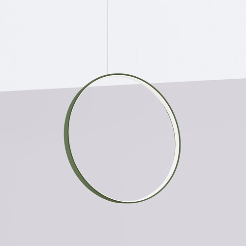 Nowoczesna lampa wisząca LED RIO 55 zielona oliwka do jadalni i salonu regulowana