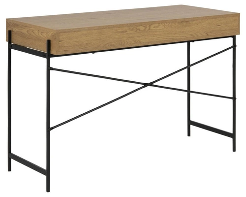 Biurko industrialne do pracy Angus Actona dąb z półką kompaktowe loft 110x50 cm