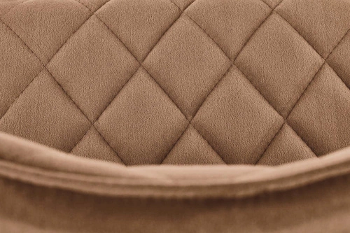 Krzesło do jadalni tapicerowane welurowe Elise beżowe nowoczesne na czarnych nogach Intesi