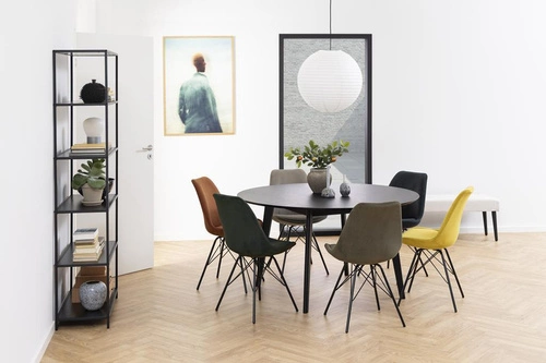 Krzesło tapicerowane Eris Actona sztruks zielone nowoczesne do jadalni i salonu